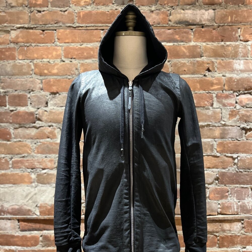 11 by Boris Bidjan Saberi waxed coated panel hooded zip
